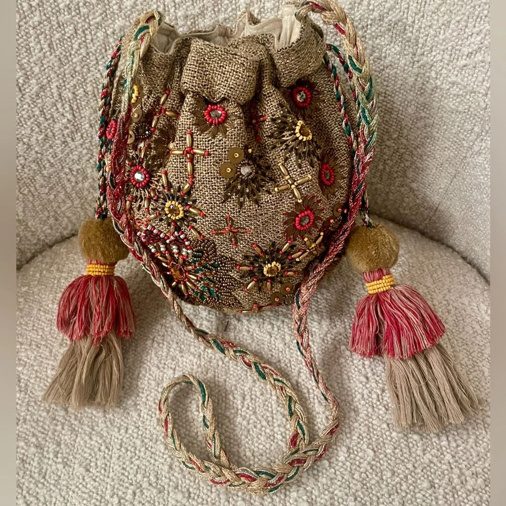 Zara Beaded Tassel Small Bag - Picture 1 of 7